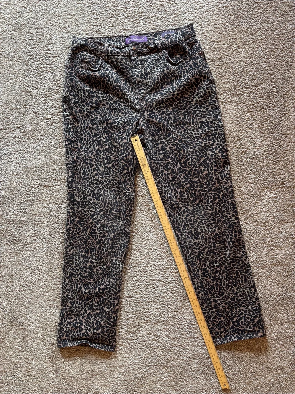 Women’s Leopard Print Slim Jeans - Brown/Black
